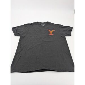 Yellowstone T-Shirt Mens Size Large Black Paramount‎ TV Show Logo Western Drama